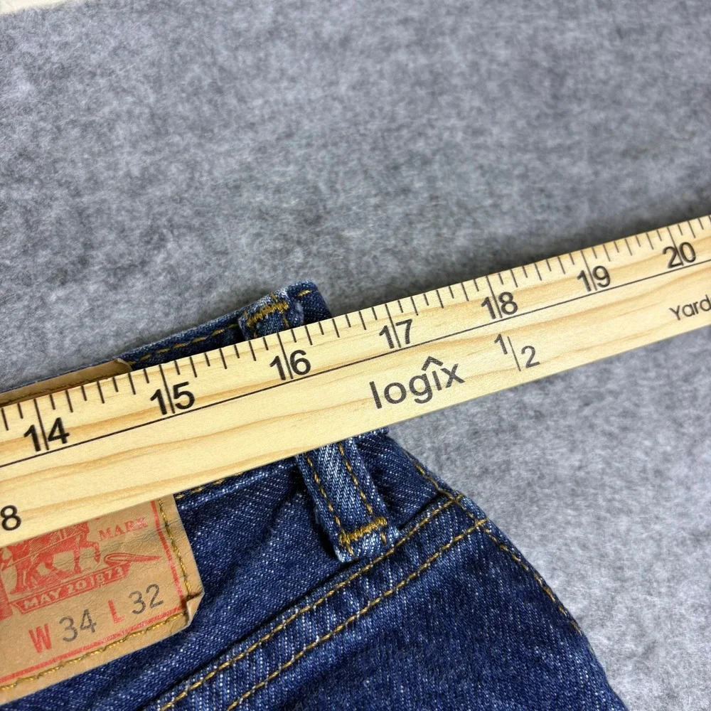 Levis 550 Relaxed Fit Tapered Leg Jeans Dark Wash Indigo Blue Mens 34x32